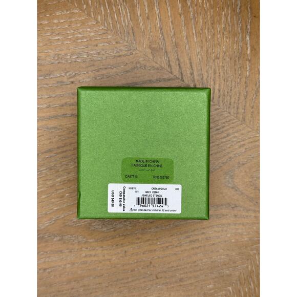 Kate Spade New York Cream Gold Pearl Floral Stud Earrings Jeweled Stencil NIB - Picture 2 of 3